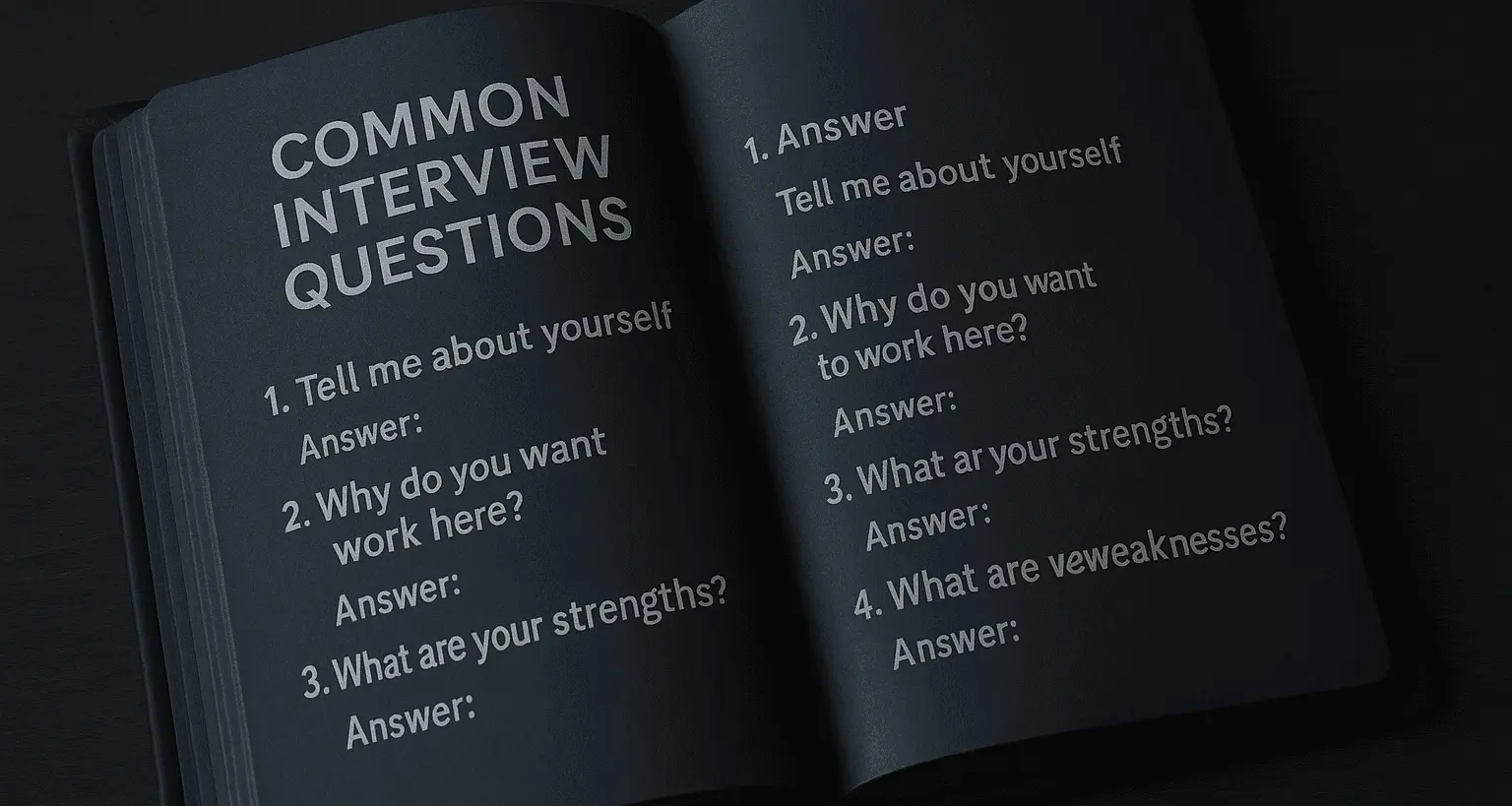 Book with common interview questions list and answers