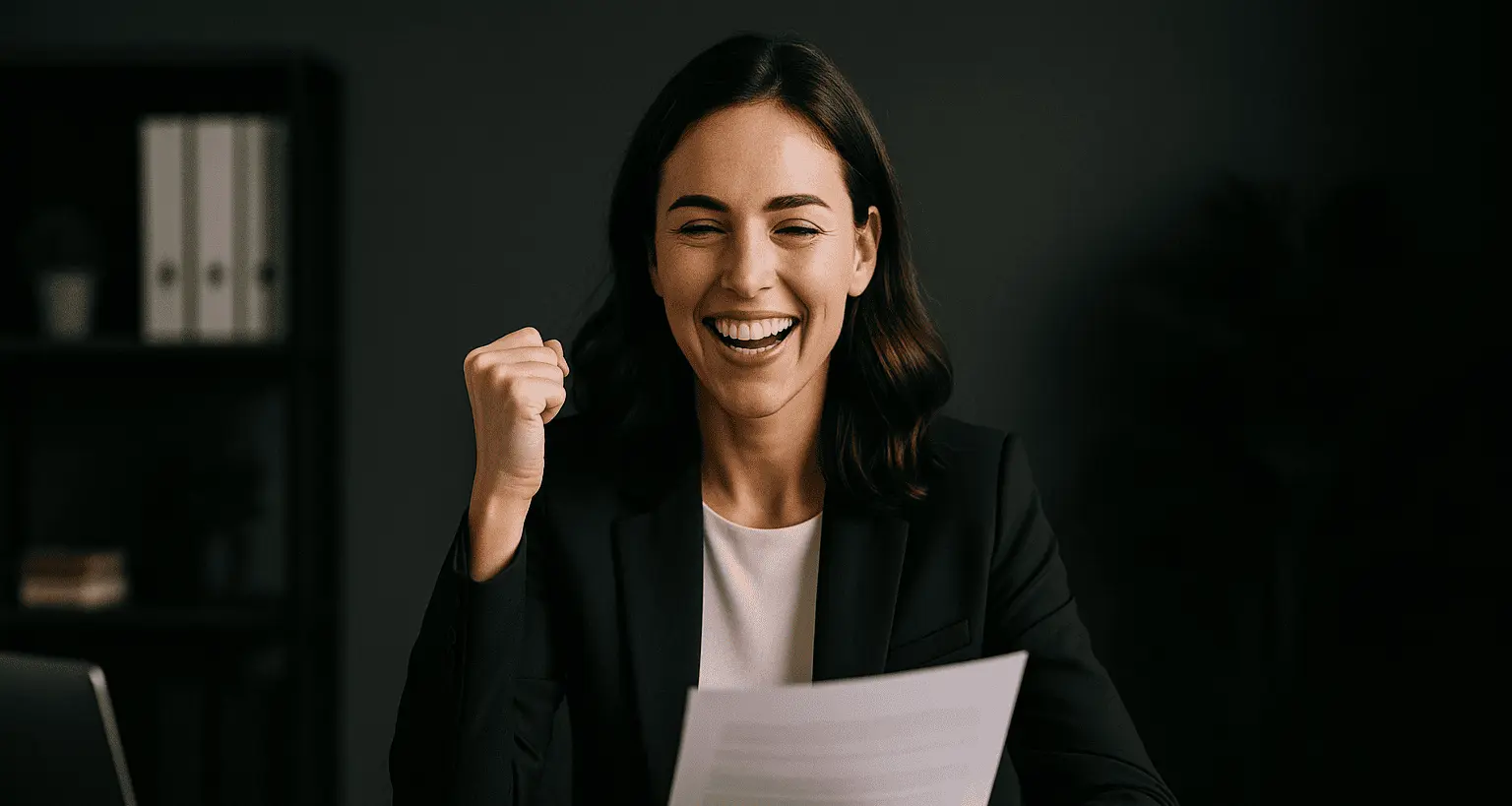 Candidate successfully passing a job interview with confidence