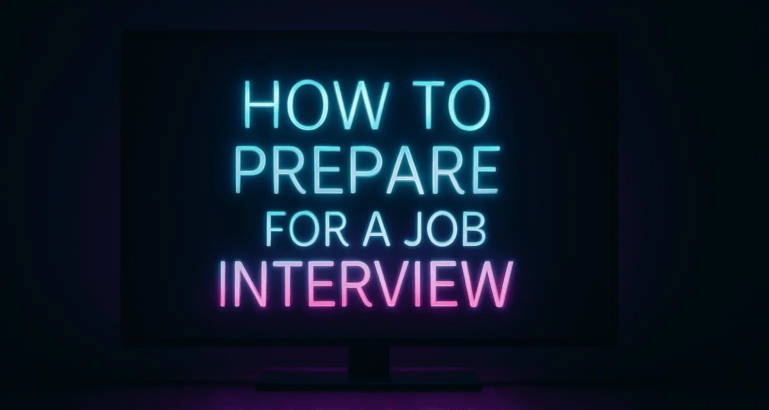 TV LED with text overlay 'How to Prepare for a Job Interview'