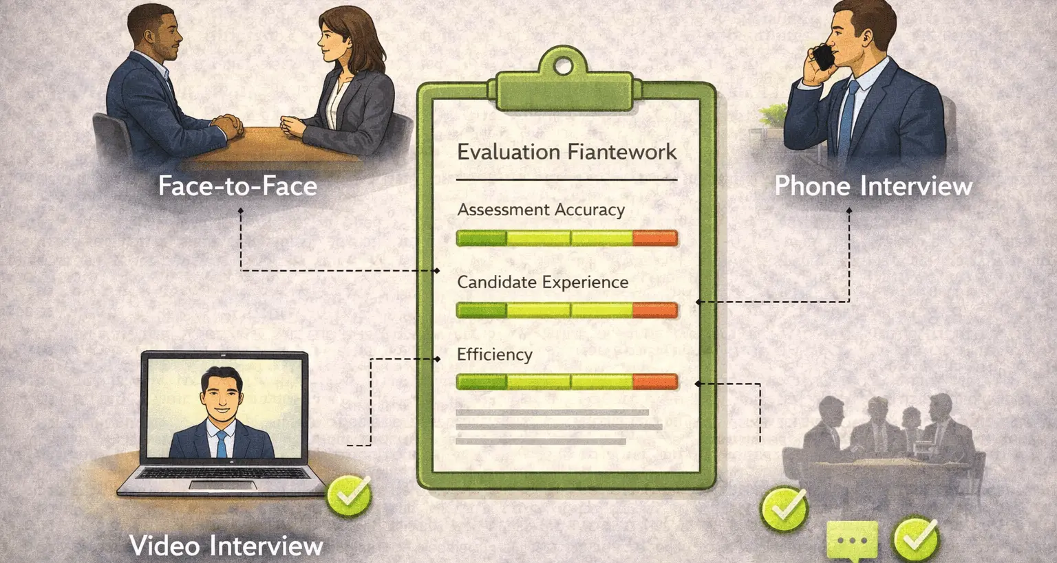 interview methods comparison and evaluation framework for hiring processes