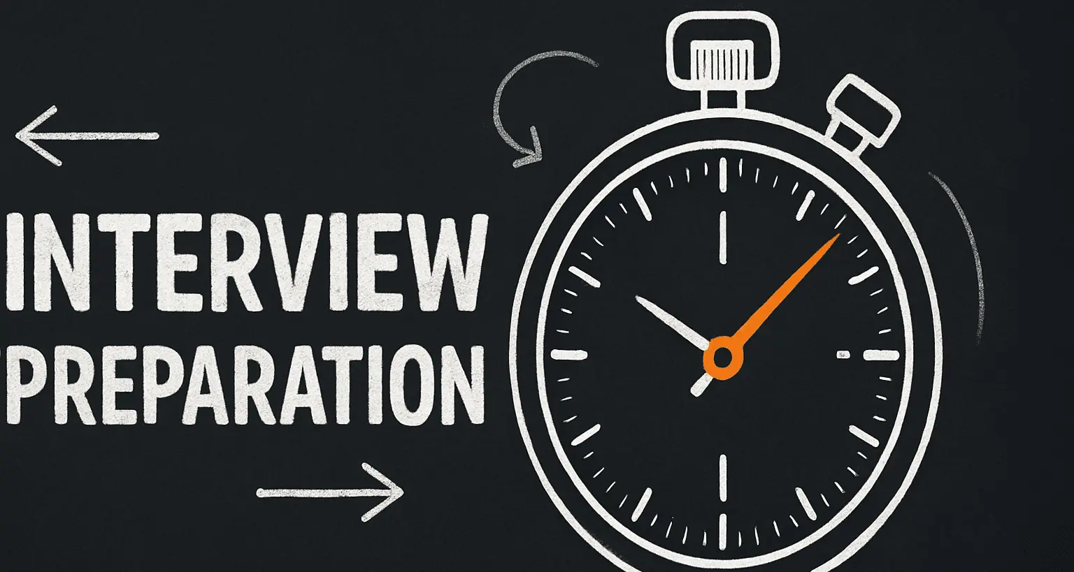 Keywords and timer representing interview preparation