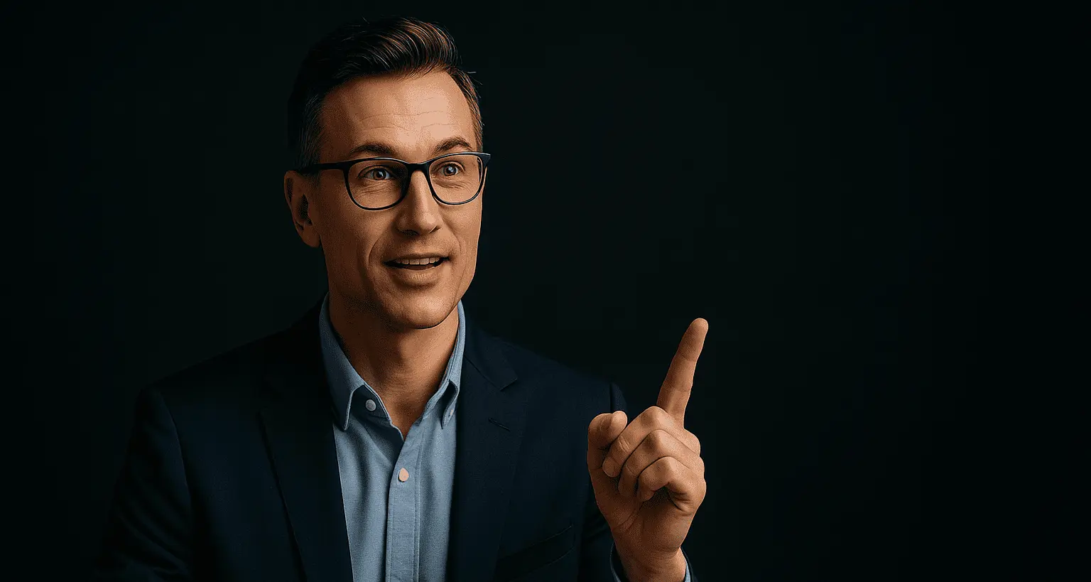 Professional giving job interview advice with confident gesture