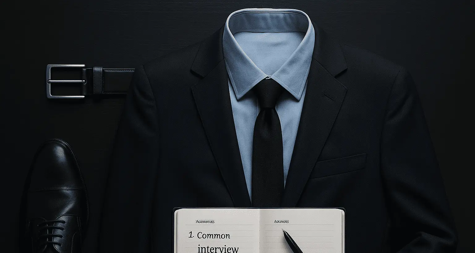 Professional job interview outfits including business suit