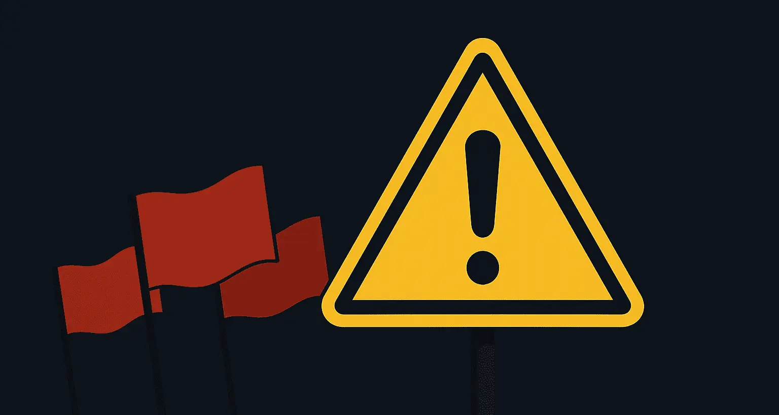 job interview red flags illustrated with a caution sign