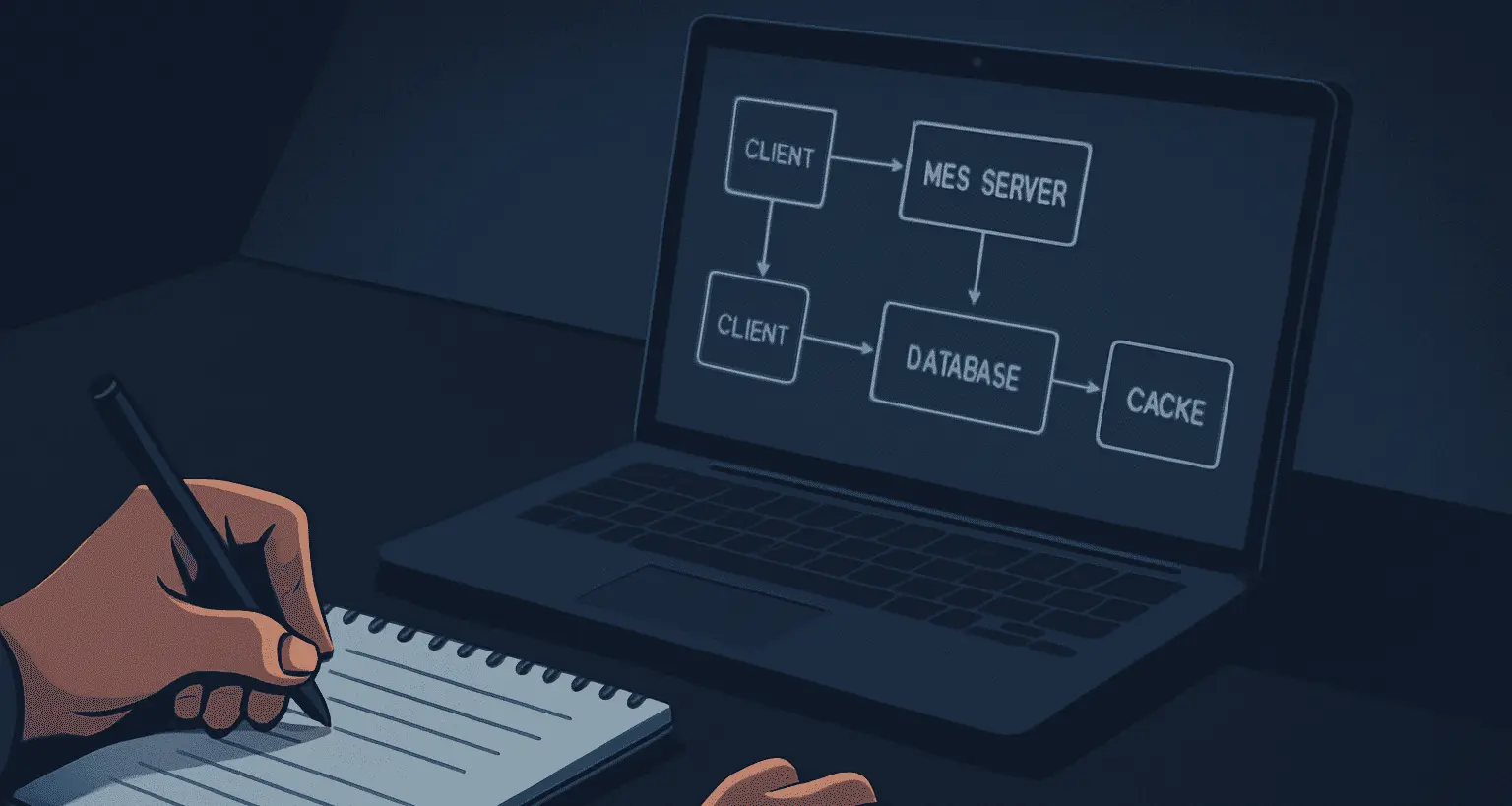 System design mock interview preparation concept with architecture diagram