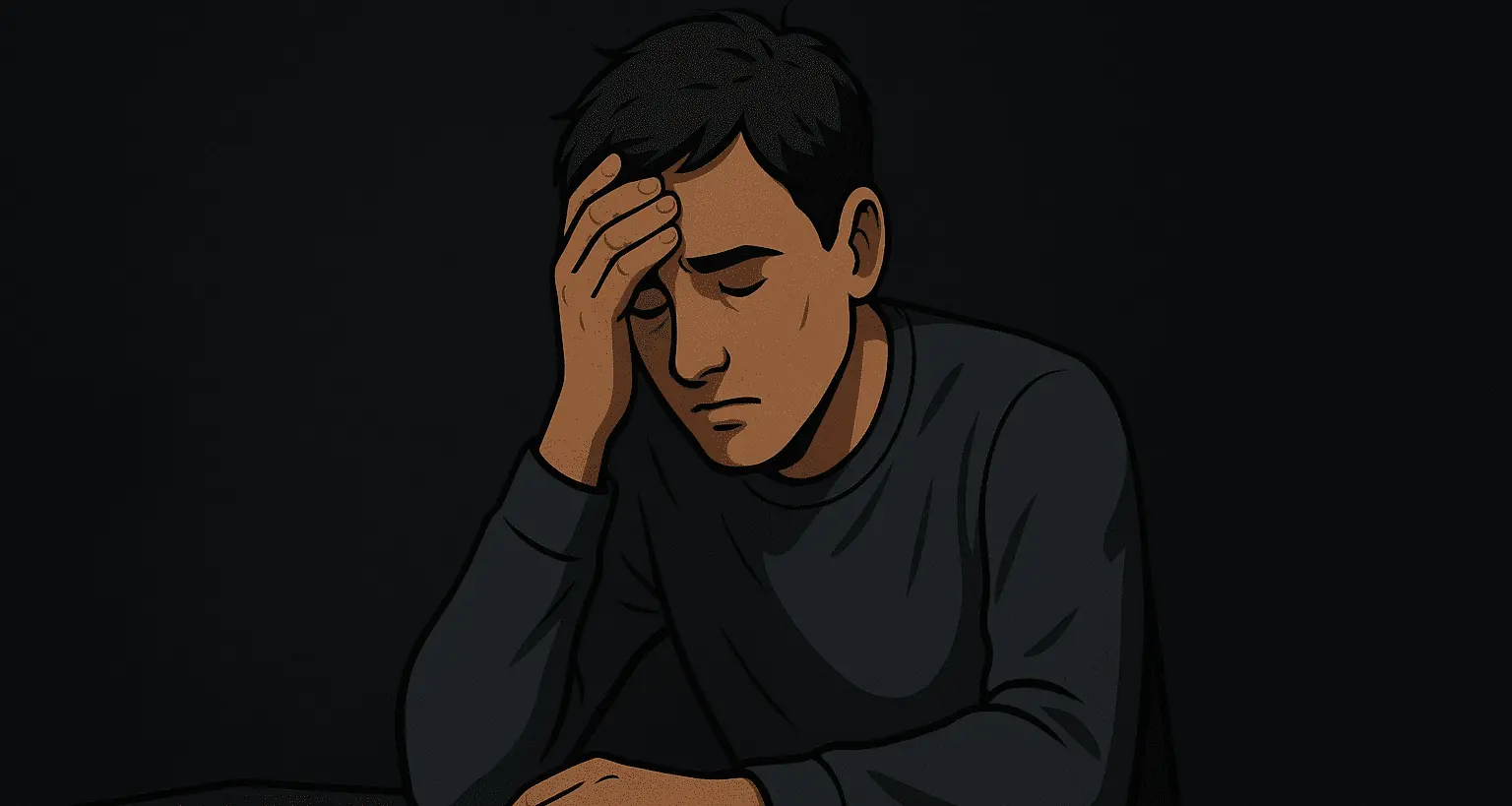 A man looking thoughtful while preparing for a job interview