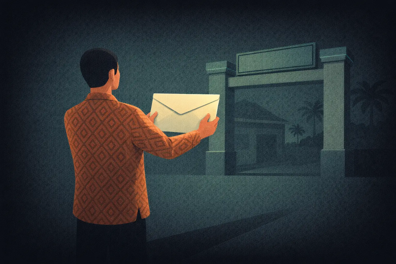 Ilustrasi menyiapkan contoh surat lamaran kerja di kantor desa