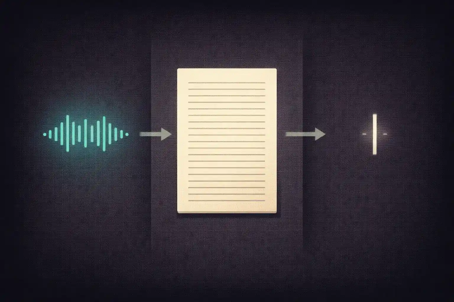 Alur suara ke dokumen teks menggambarkan proses contoh transkrip wawancara kualitatif