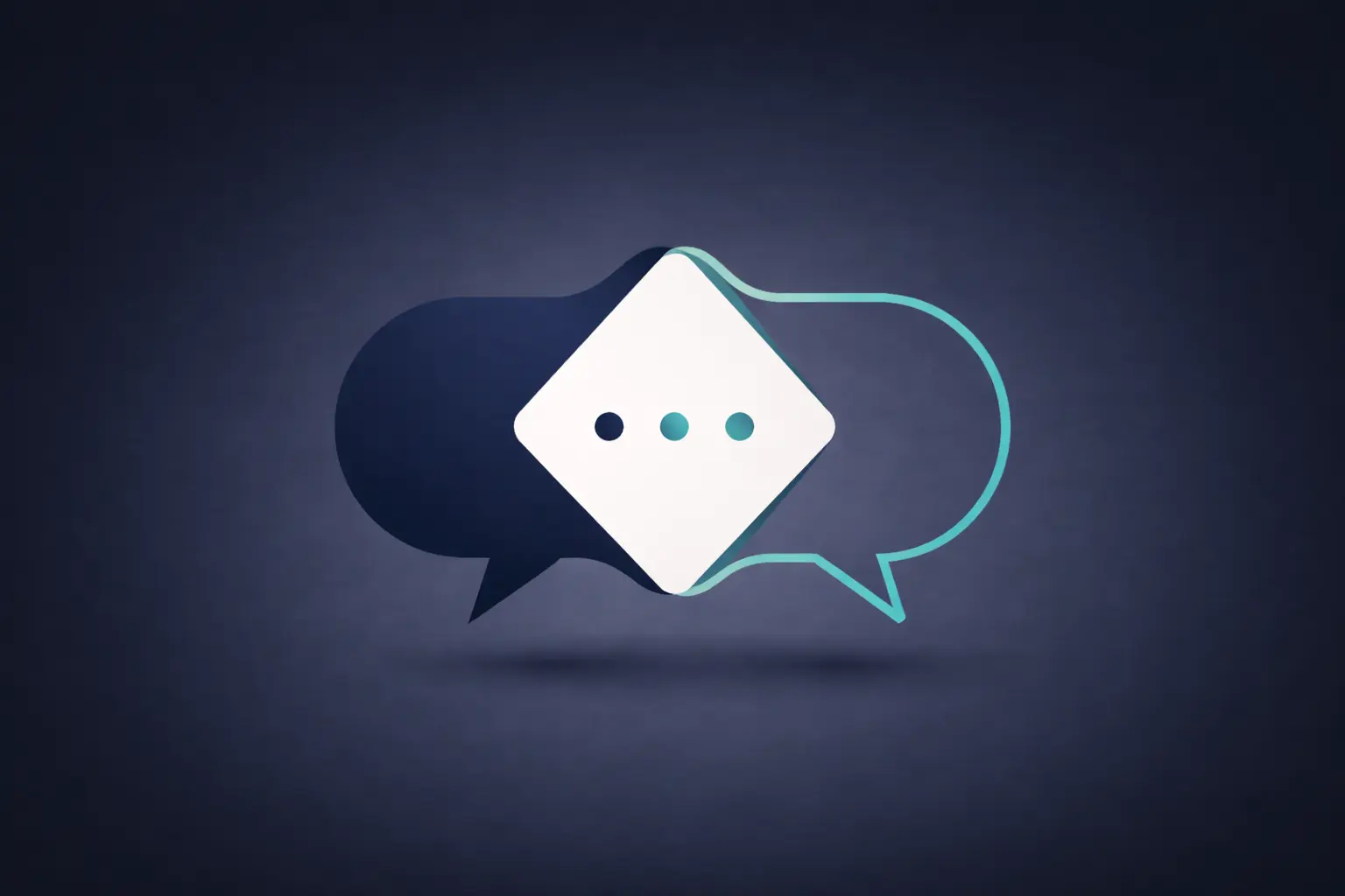 Ilustrasi dua gelembung bicara berhadapan merepresentasikan dialog interview kerja bahasa inggris